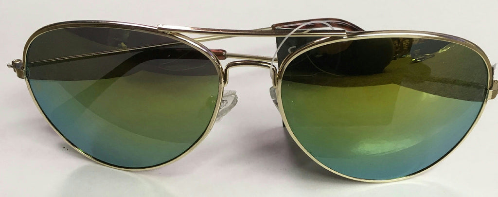Aviator Laser Lens Yellow Orange Green Tint Lens Shades Sunglasses UV 400 by HalloweenStore.com
