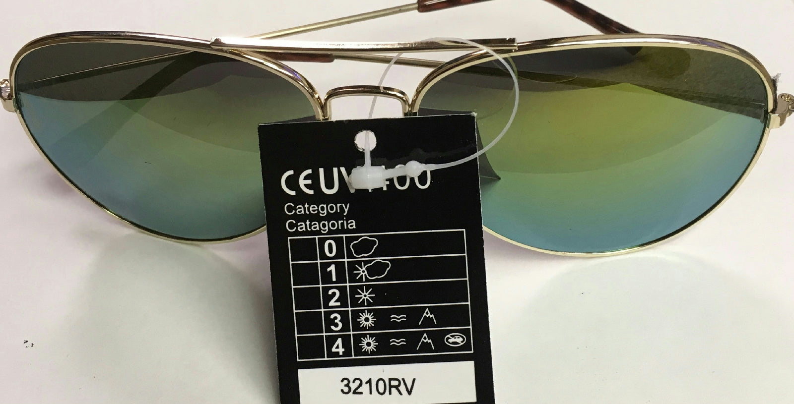 Aviator Laser Lens Yellow Orange Green Tint Lens Shades Sunglasses UV 400 by HalloweenStore.com