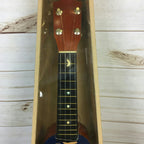 18" Wooden Ukulele Blue Floral Hawaiian Print Tropical Party Accessory by HalloweenStore.com