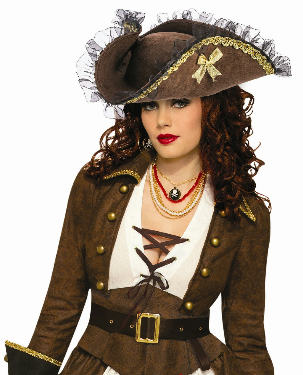 Forum Novelties Womens Brown Tricorner Tricorn Pirate Hat Costume Accessory by HalloweenStore.com