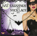 Black Bat Dangle Earrings and Necklace Costume Jewelry Set by HalloweenStore.com