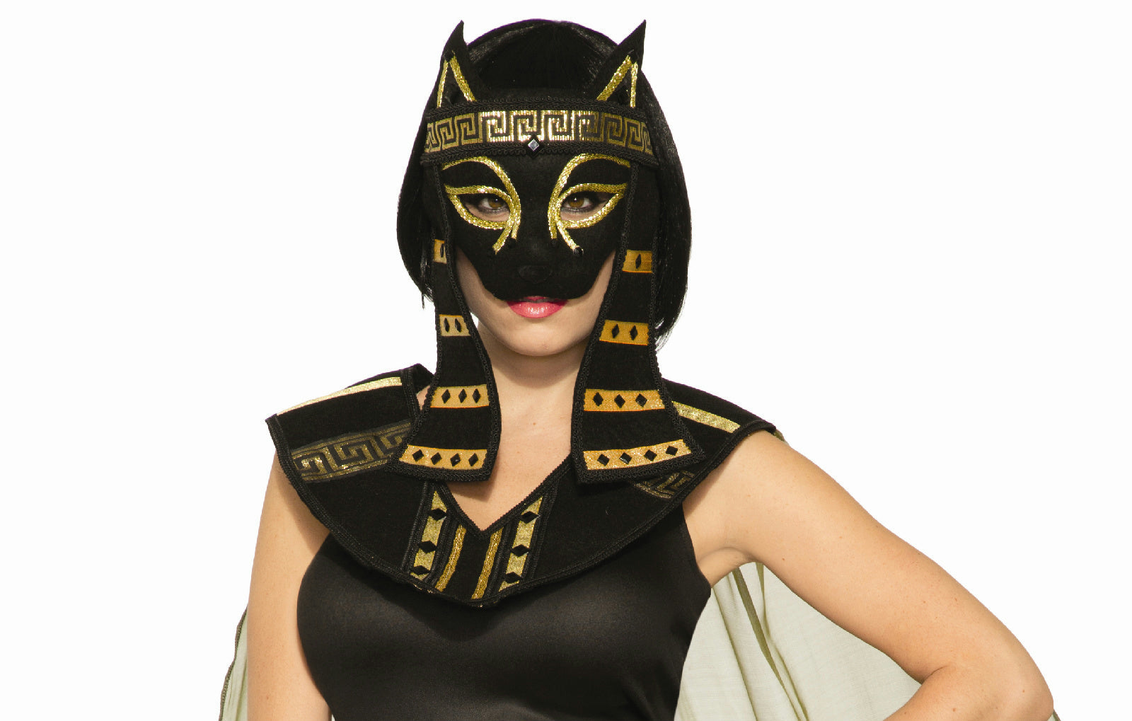 Mythical Creature Bastet Mask Women's Costume Black Cat Egyptian Roman by HalloweenStore.com