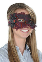 Creepy Spider Dripping Blood Burlap Eye Mask Costume Accessory by HalloweenStore.com