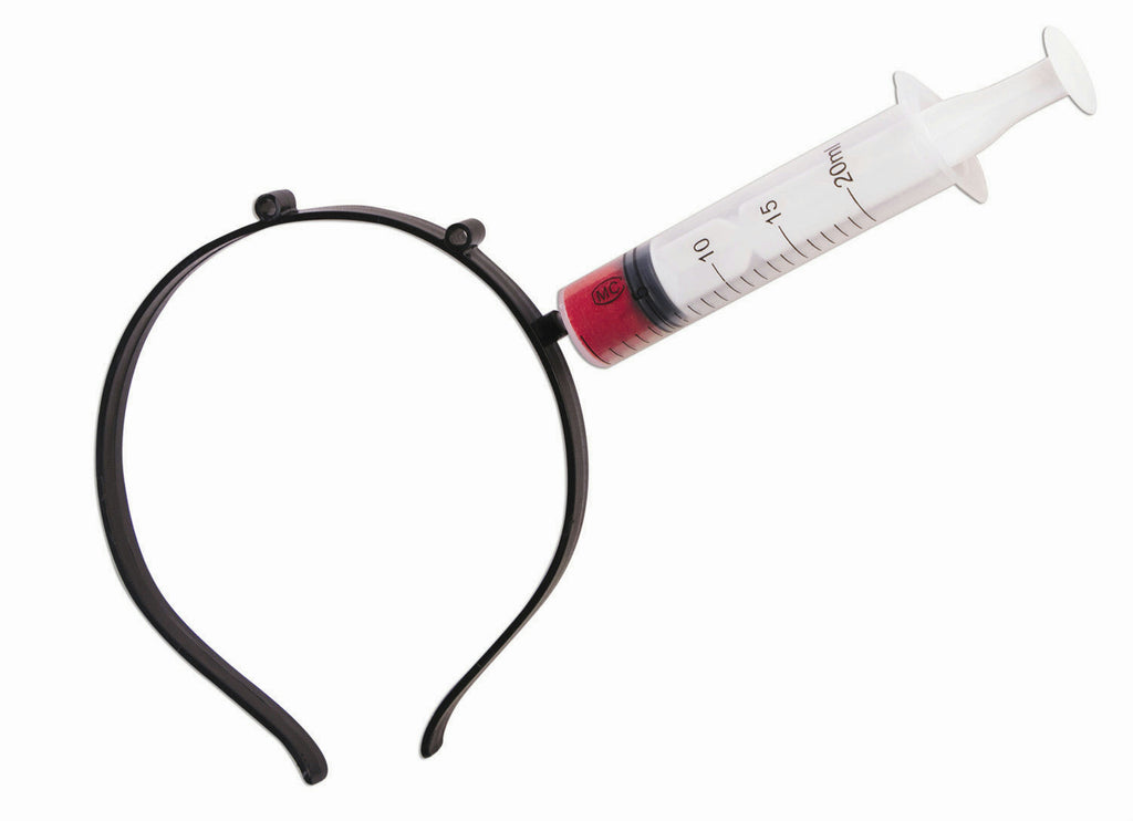 Syringe In Head Bloody Zombie Halloween Headband by HalloweenStore.com