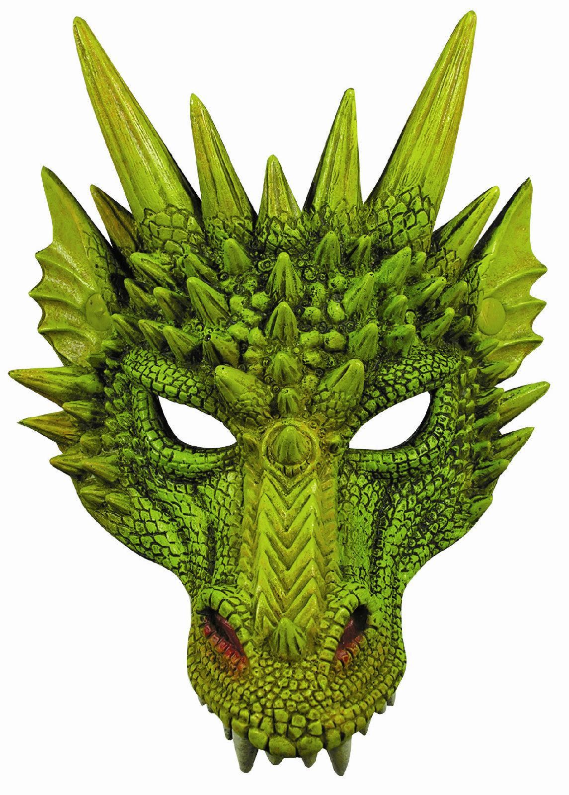 New Green Dragon Adult Dinosaur Latex Half Mask 79488 by HalloweenStore.com