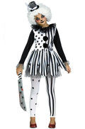 Black White Girls Killer Clown Costume Child by HalloweenStore.com