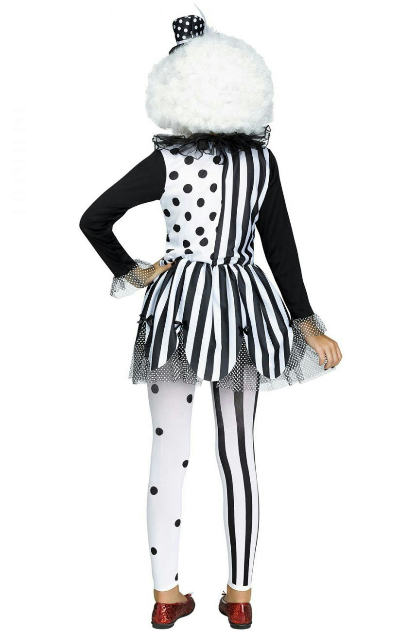 Black White Girls Killer Clown Costume Child by HalloweenStore.com