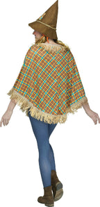 Plaid Patchwork Scarecrow Poncho Costume Accessory by HalloweenStore.com
