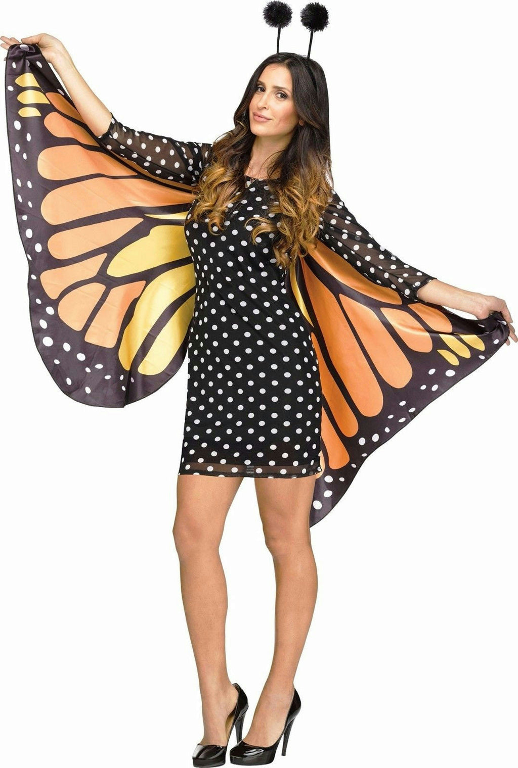 Fun World Women's Fluttery Monarch Butterfly Adult Costume S/M 2-8 by HalloweenStore.com
