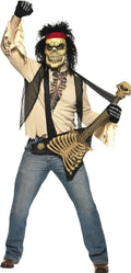 Zombie Rocker Skeleton Adult Dad Costume Bone Guitar and Mask Medium by HalloweenStore.com