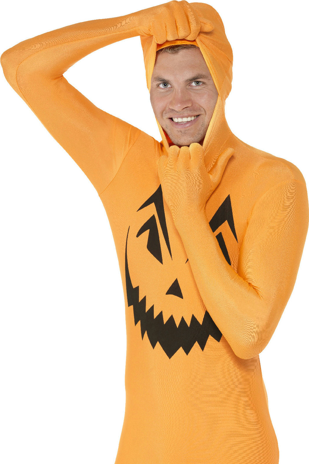 Pumpkin Second Skin Adult Costume Size Small by HalloweenStore.com