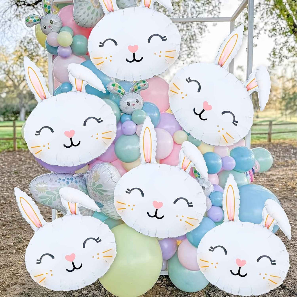 6pcs of Cartoon Toy Rabbit Balloons • Easter Aluminum Foil Balloons • Filled with Helium and Capable of Floating • Suitable for Easter-themed Parties • Animal-themed Events • Birthday Decorations • Spring Picnic Party Decorations • Family Party Decoratio