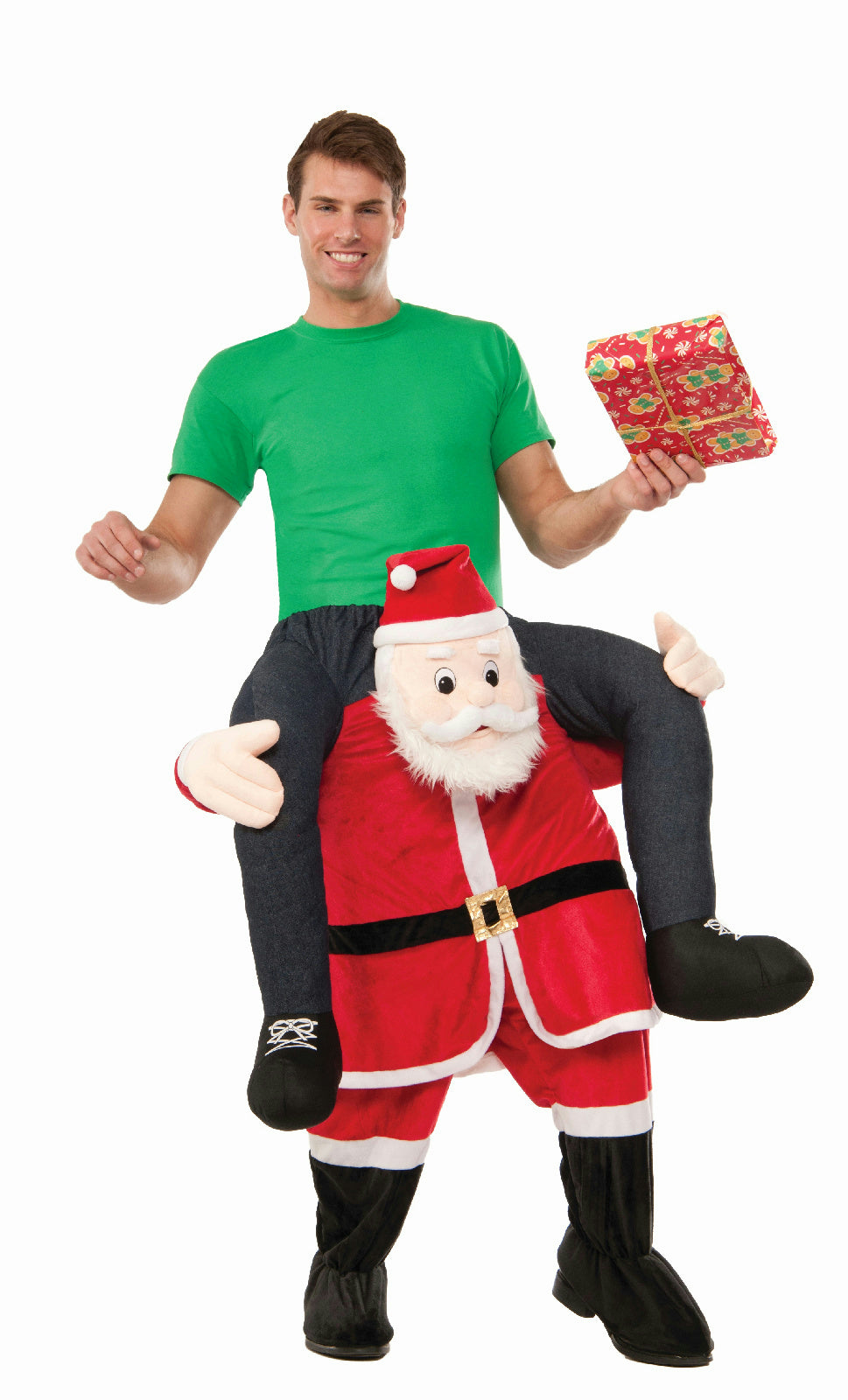 Special Delivery From Santa Man Riding Santa Claus Christmas Mascot Costume by HalloweenStore.com