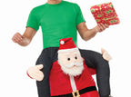 Special Delivery From Santa Man Riding Santa Claus Christmas Mascot Costume by HalloweenStore.com