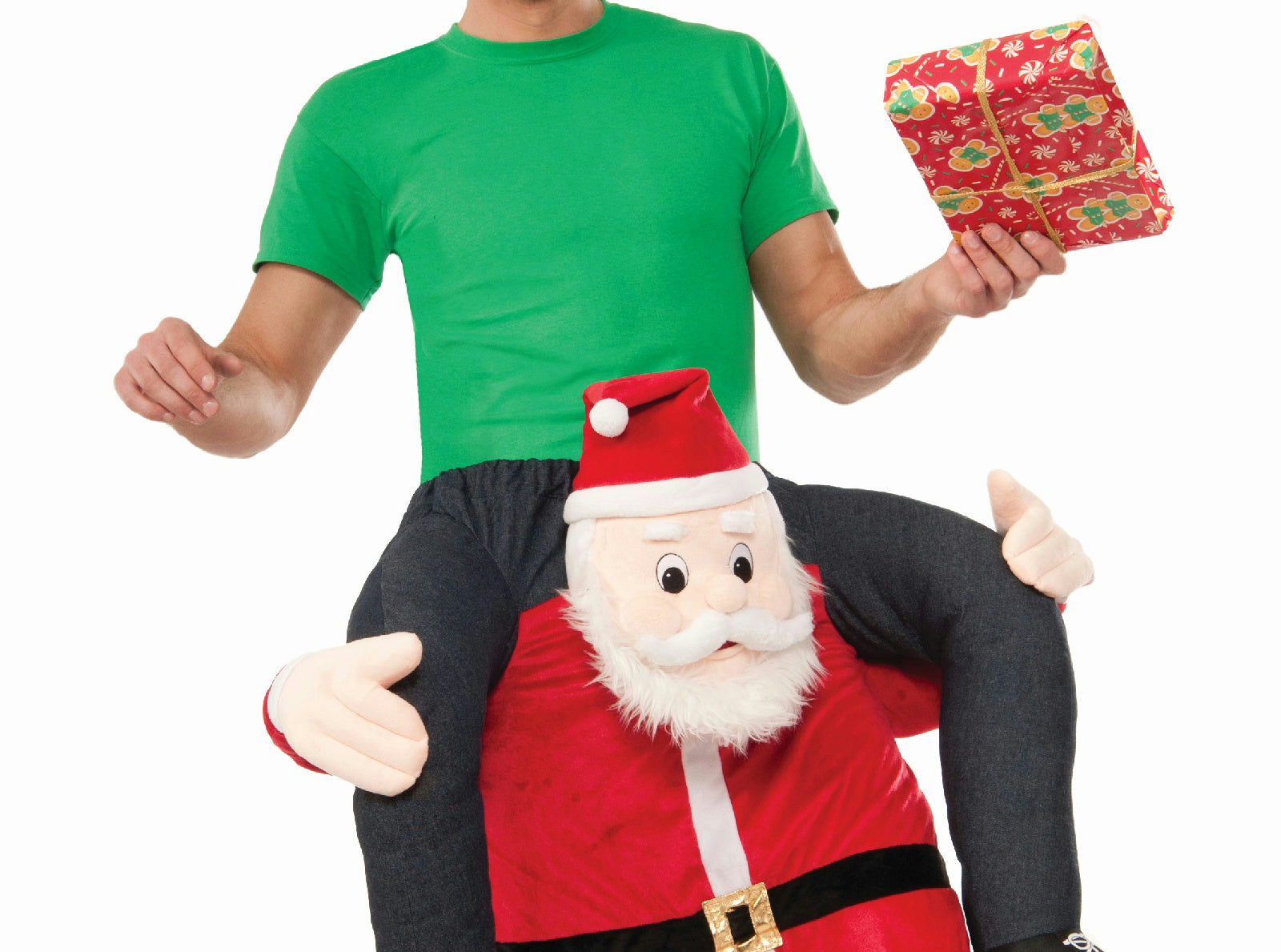 Special Delivery From Santa Man Riding Santa Claus Christmas Mascot Costume by HalloweenStore.com