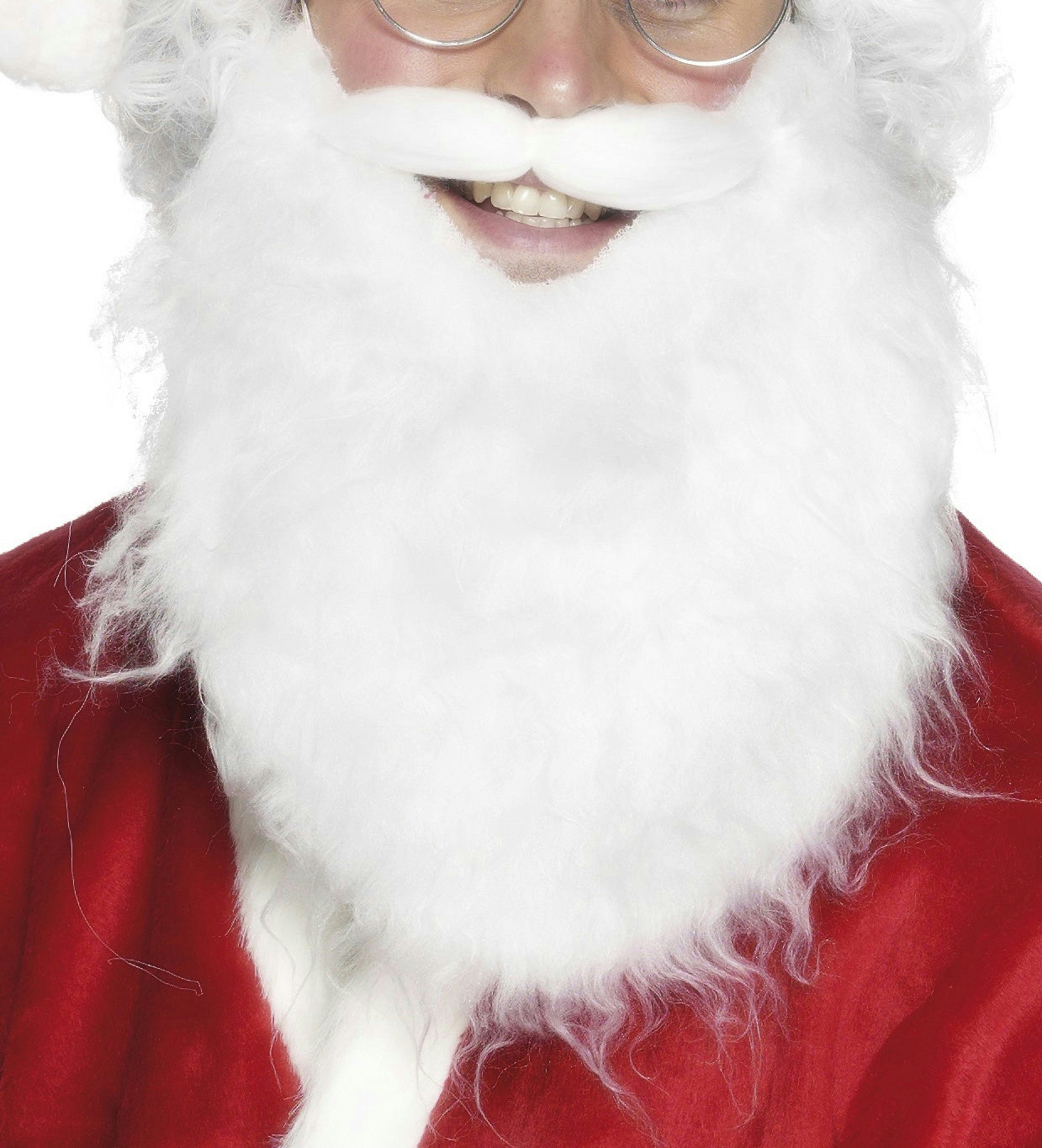 Economy White Santa Beard Smiffys by HalloweenStore.com