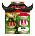 Festive Christmas Mustaches Tattoo Set 6pcs Holiday Party Fun Pack by HalloweenStore.com