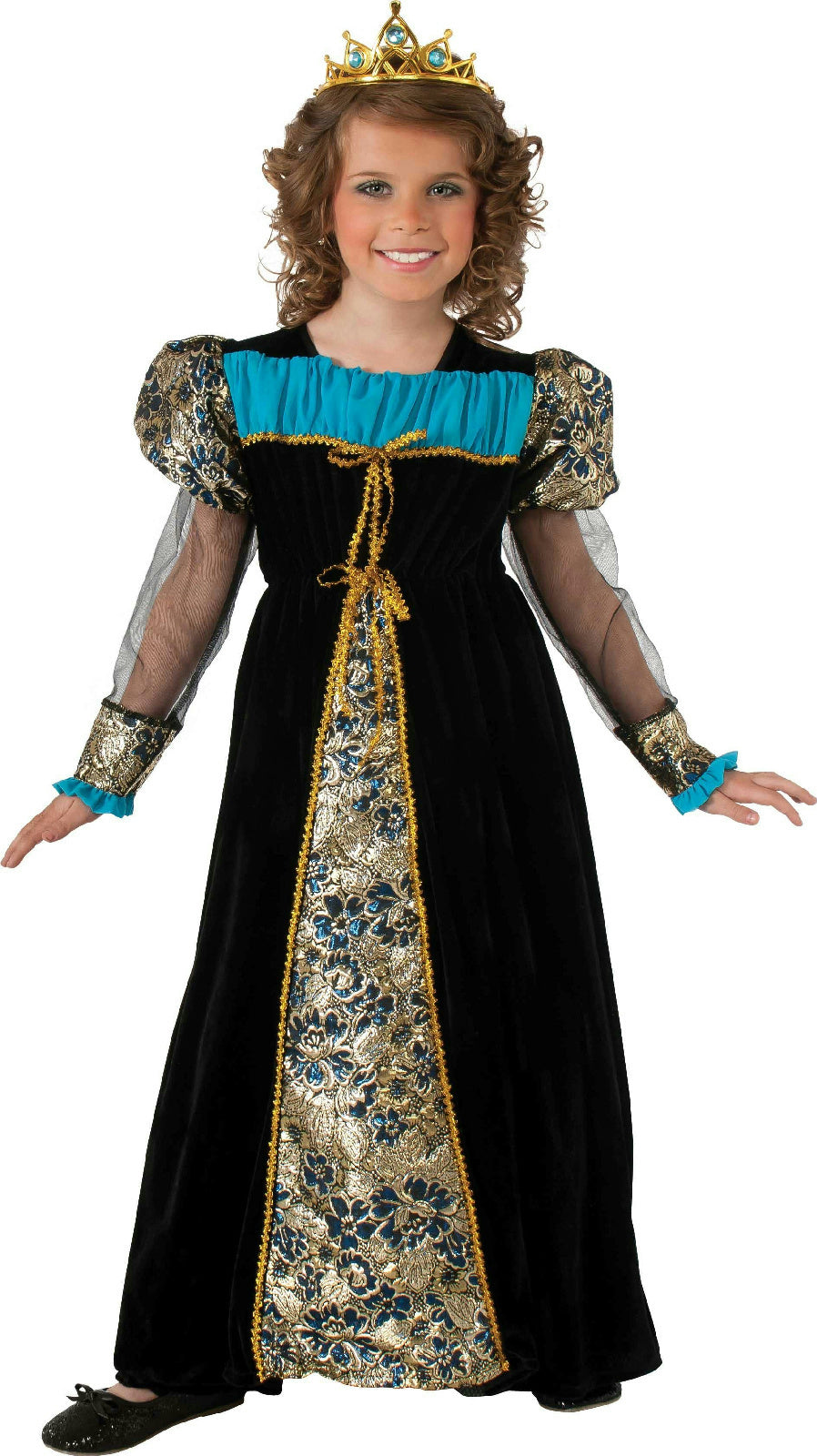 Black Camelot Princess Child Costume Dress and Tiara Size Small 4-6 by HalloweenStore.com