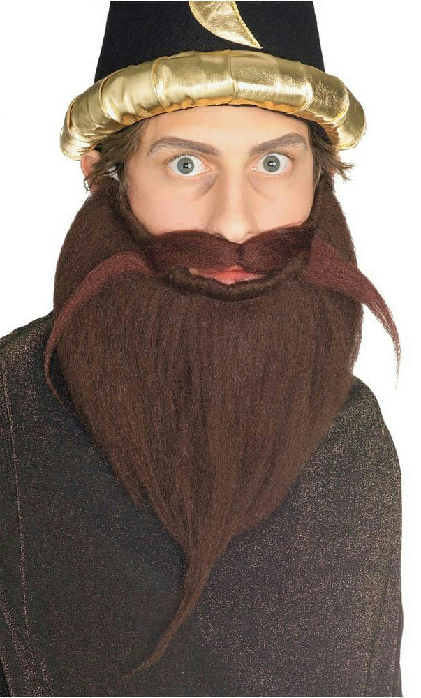 Brown 8'' Beard & Mustache Set Costume Accessory by HalloweenStore.com