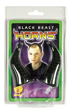 Black Beast Horns Demon Devil Costume Accessory by HalloweenStore.com