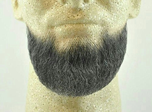 Dark Grey Human Hair Goatee Chin Beard Costume Beard 2023 by HalloweenStore.com