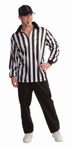 Referee Adult Black and White Costume Shirt and Hat Standard Size Adult by HalloweenStore.com