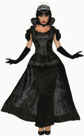 Royal Dark Queen Black Wicked Vampiress Dress Adult Costume by HalloweenStore.com