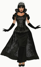 Royal Dark Queen Black Wicked Vampiress Dress Adult Costume by HalloweenStore.com