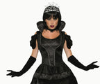 Royal Dark Queen Black Wicked Vampiress Dress Adult Costume by HalloweenStore.com