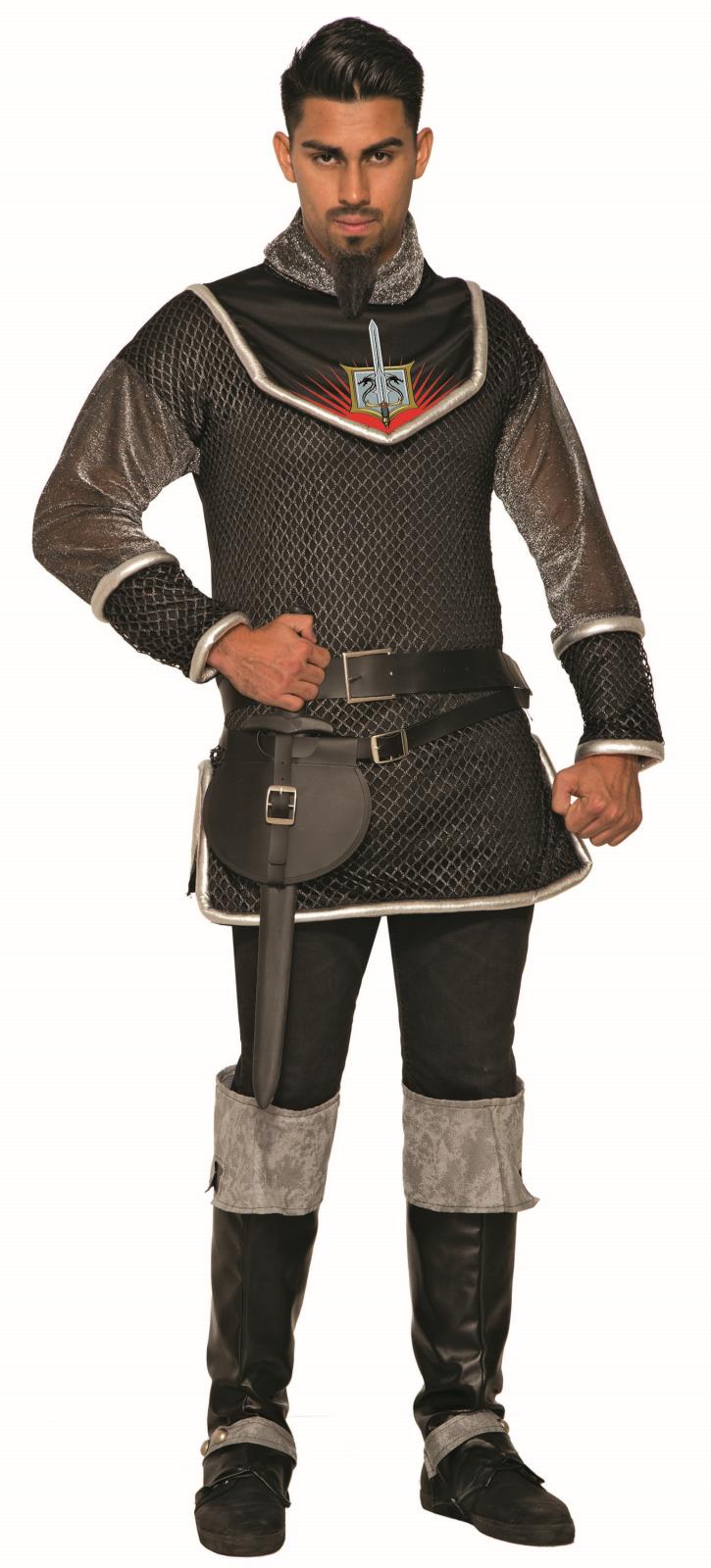 Medieval Black Chain Mail Rogue Prince Tunic by HalloweenStore.com