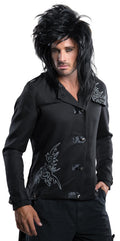 Adult Black Messy Rock Star Russell Brand Costume Wig by HalloweenStore.com