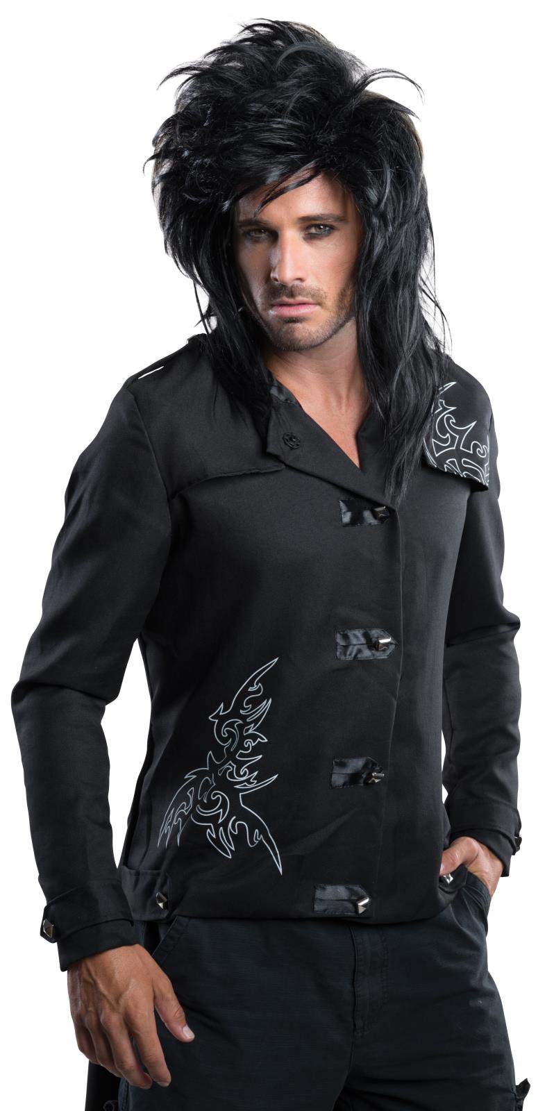 Adult Black Messy Rock Star Russell Brand Costume Wig by HalloweenStore.com