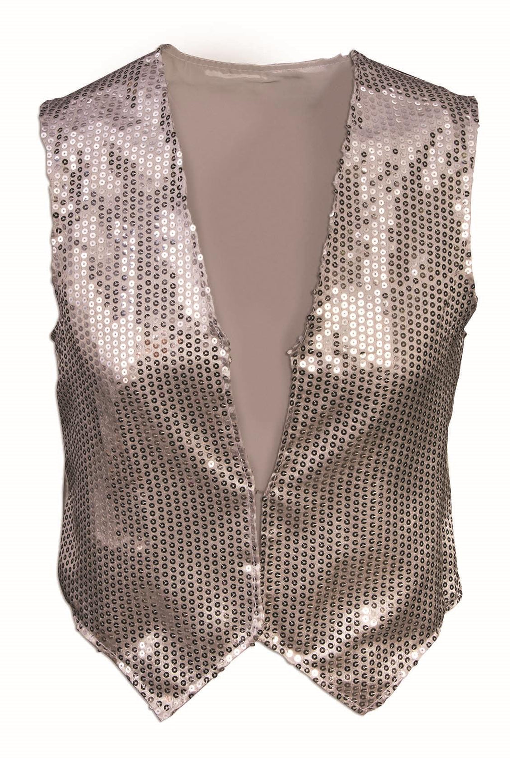 Silver Sequin Vest Adult Dazzle Dapper Accessory 1980s Up to Size 42 by HalloweenStore.com