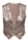 Silver Sequin Vest Adult Dazzle Dapper Accessory 1980s Up to Size 42 by HalloweenStore.com