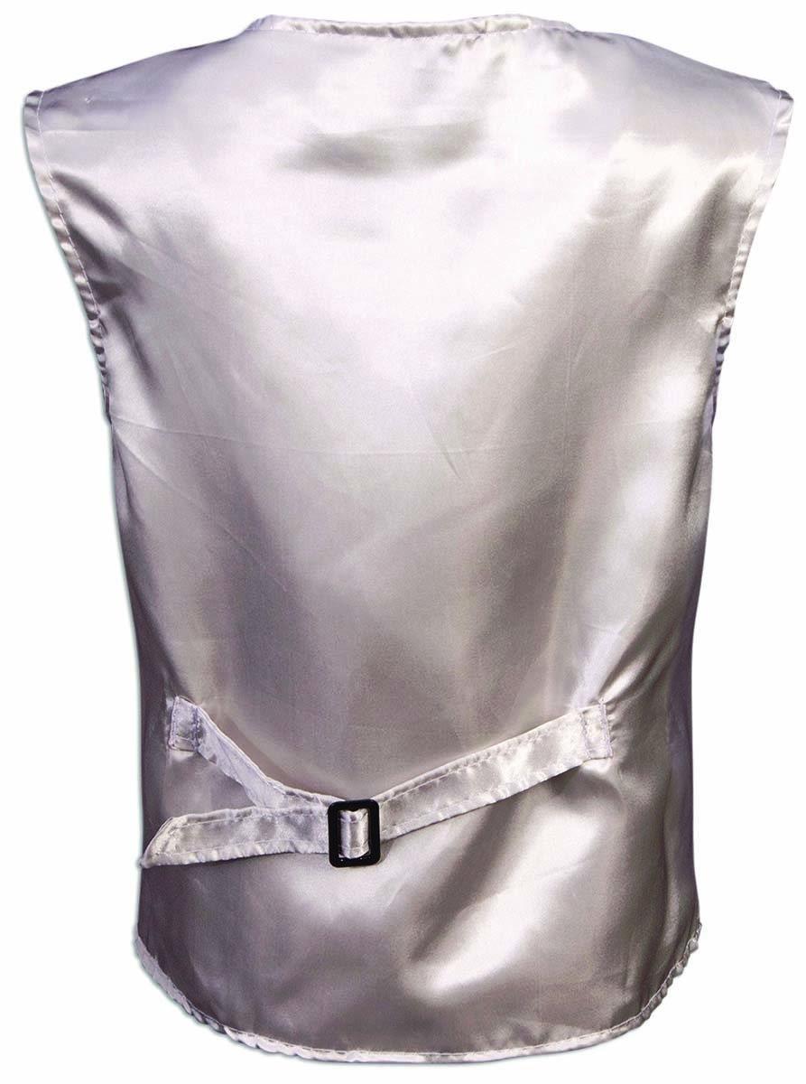 Silver Sequin Vest Adult Dazzle Dapper Accessory 1980s Up to Size 42 by HalloweenStore.com