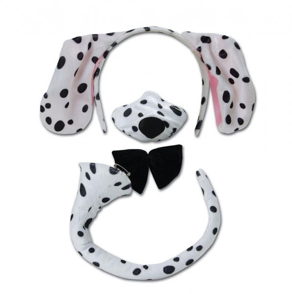 Dalmatian Dog Headband and Nose Ears Bow Tie Set with Sound by HalloweenStore.com