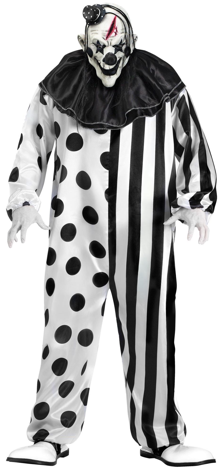 Black and White Killer Clown Adult Costume by HalloweenStore.com