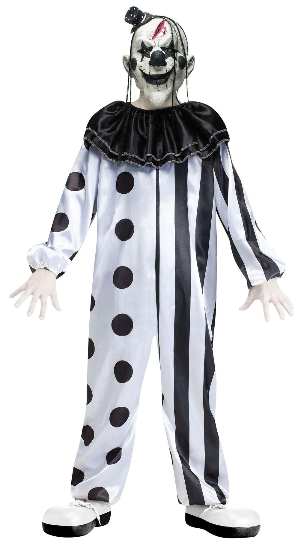 Black and White Killer Clown Child Costume by HalloweenStore.com