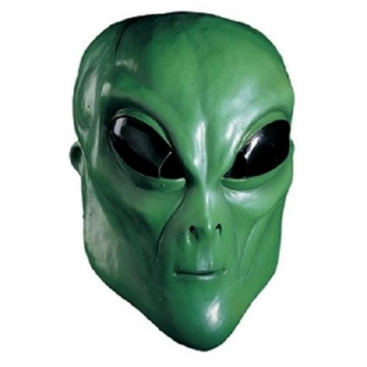 Green Alien Overhead Adult Mask by HalloweenStore.com