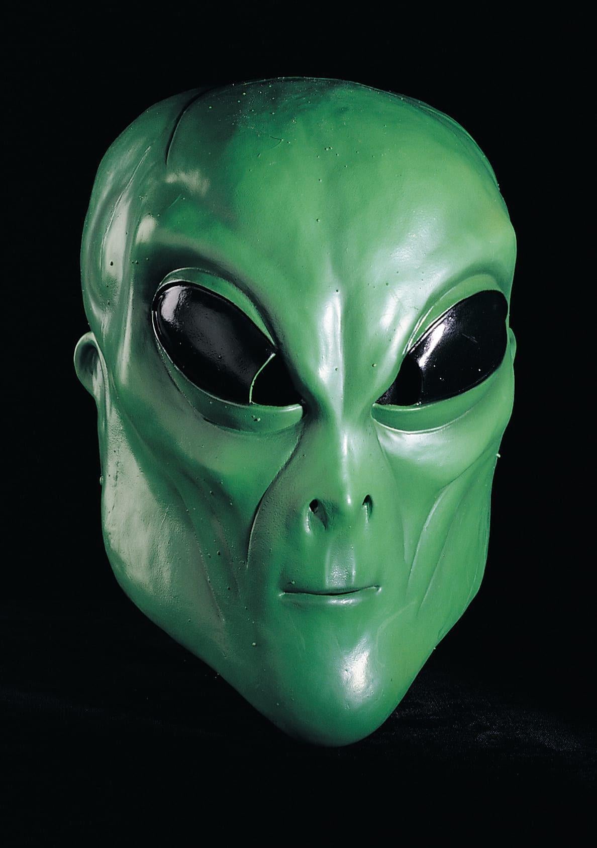 Green Alien Overhead Adult Mask by HalloweenStore.com