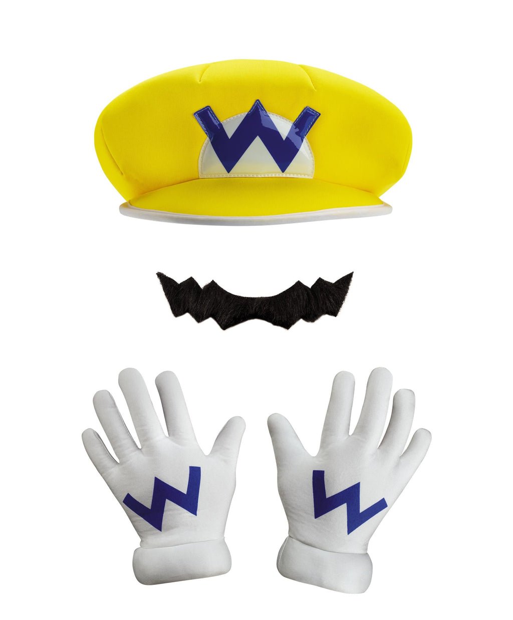 Disguise Super Mario Bros. Wario Adult Costume Kit One Size Gloves Hat Mustache by HalloweenStore.com