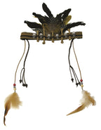 Day of the Dead Voodoo Headpiece Skulls Dangle Feathers Costume Accessory by HalloweenStore.com