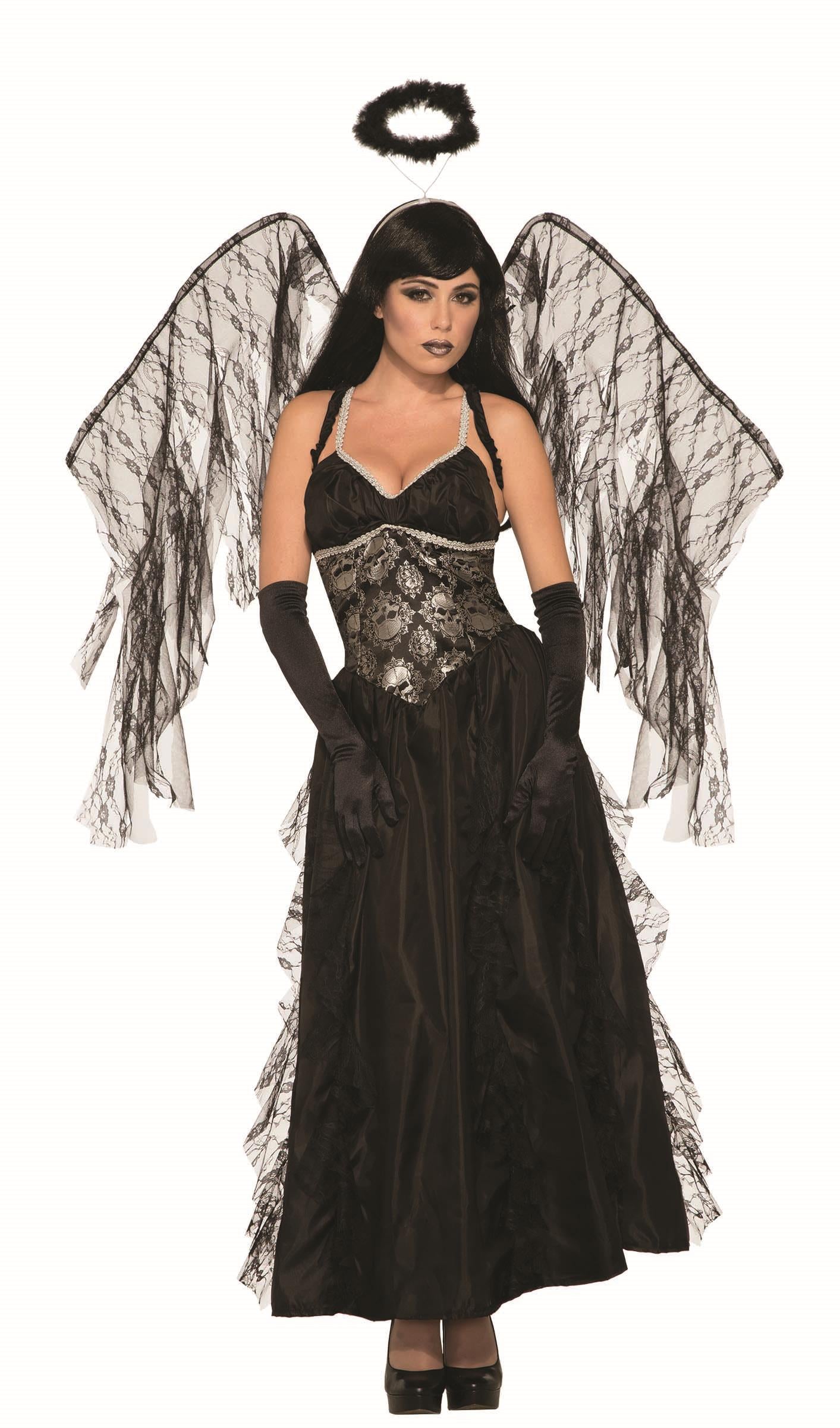 Fallen Black Angel Adult Gothic Costume Dress by HalloweenStore.com