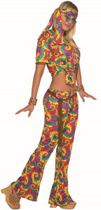 Tie Dye Far Out Hippie Unisex Adult Shirt and Pants Costume by HalloweenStore.com