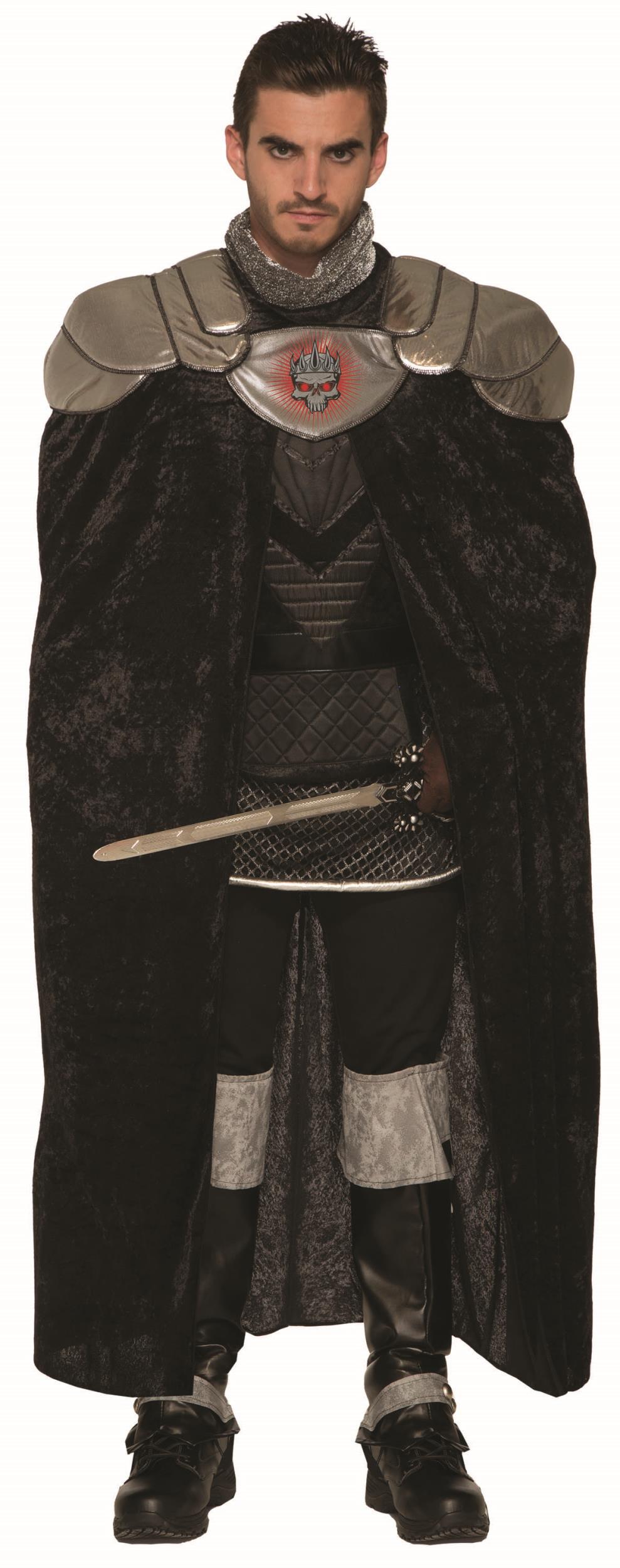 Dark Royalty Black Evil King Adult Medieval Costume Cape by HalloweenStore.com