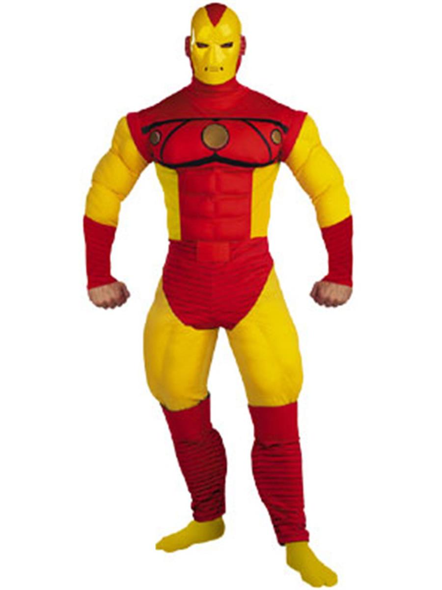 Iron Man Deluxe Muscle Chest Comic Book Adult Costume by HalloweenStore.com