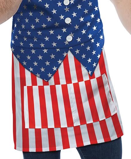 Red, White and Blue 4th of July American Patriotic Apron by HalloweenStore.com