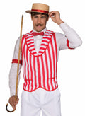 Barber Shop Quartet Red and White Striped Costume Vest Standard Size by HalloweenStore.com