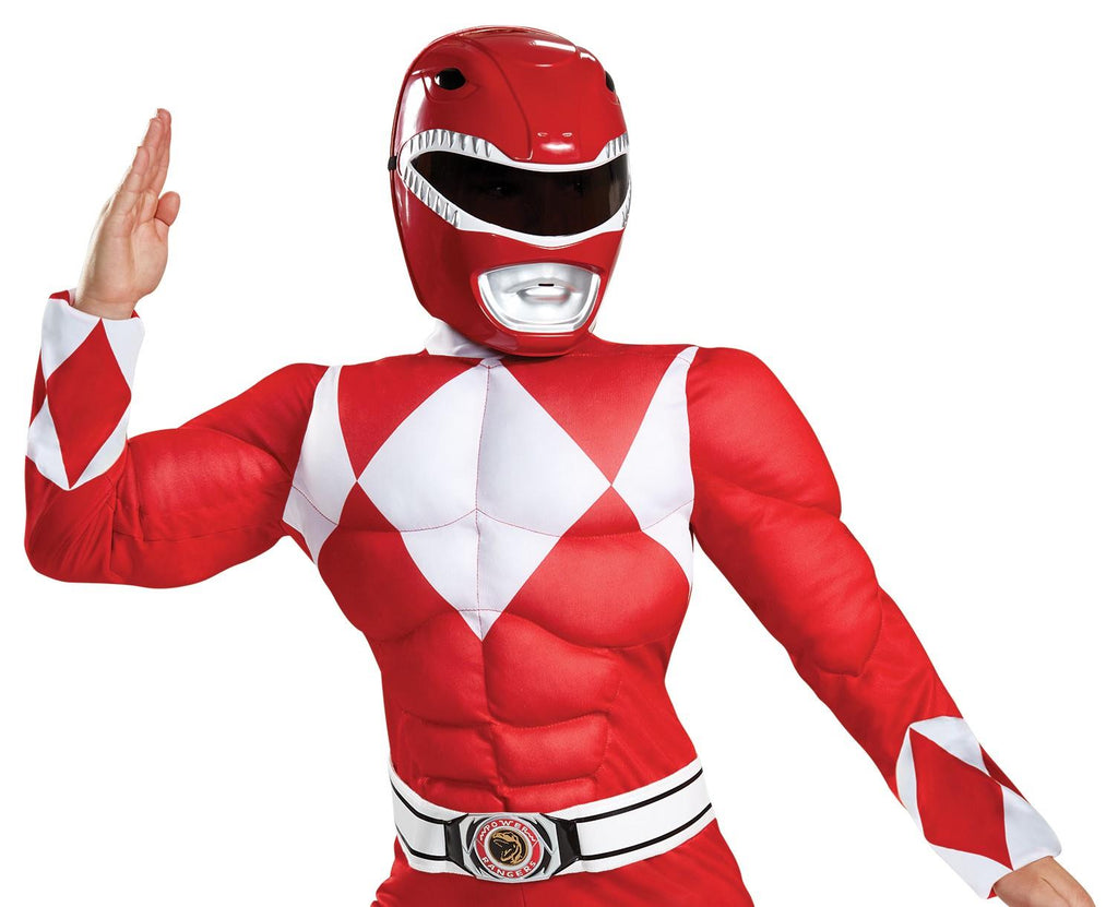 Red Power Ranger Classic Muscle Child Costume Size Medium 7-10 by HalloweenStore.com