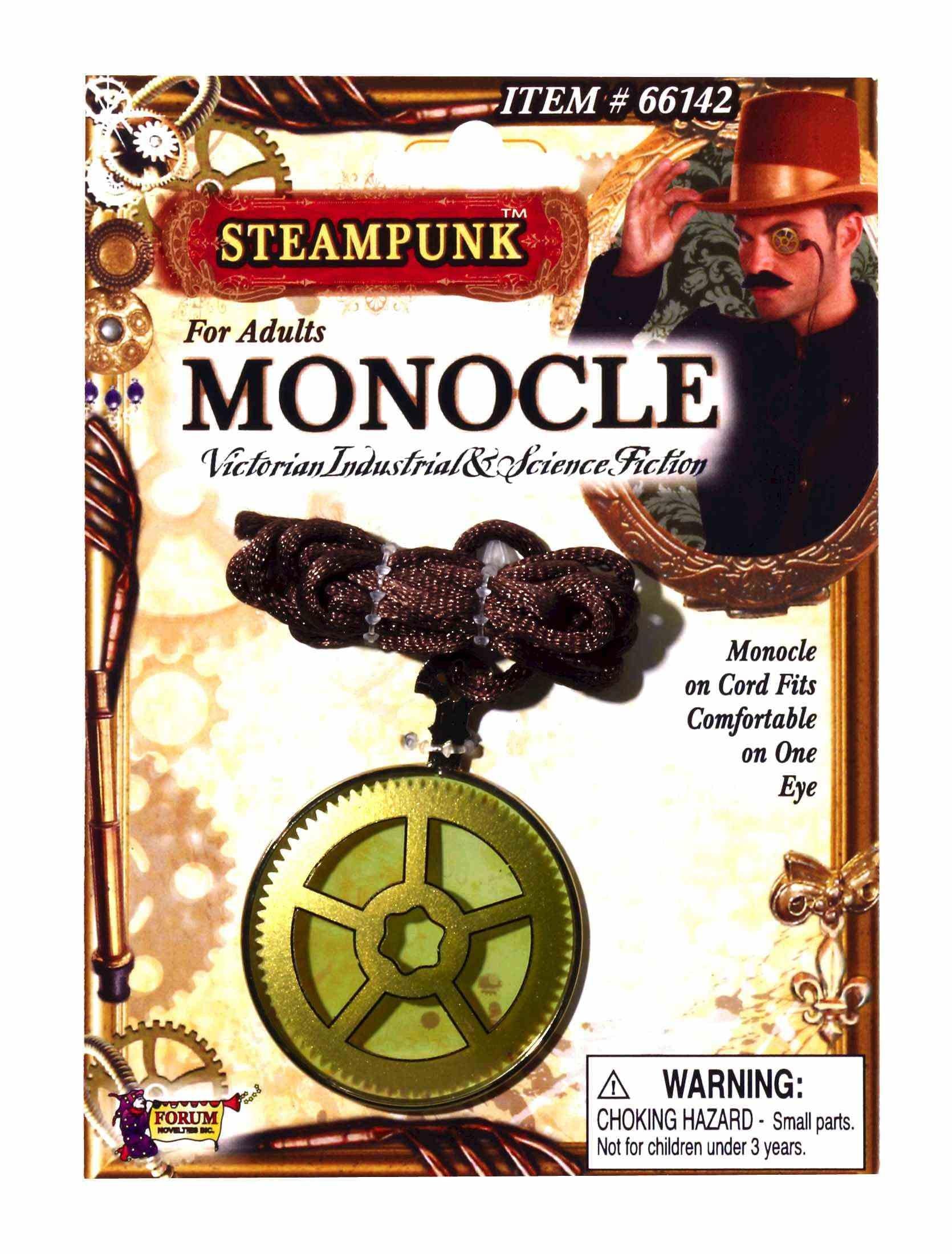 Steampunk Monocle Eyeglass Western Accessory Yellow Tint by HalloweenStore.com
